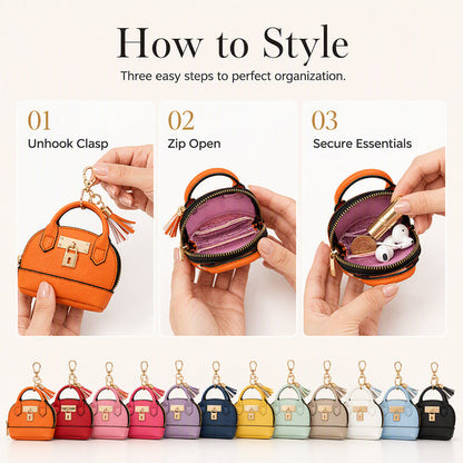 👛Mini Shell Táska Kulcstartó PU Bőr Rúzs Érme Pénztárca