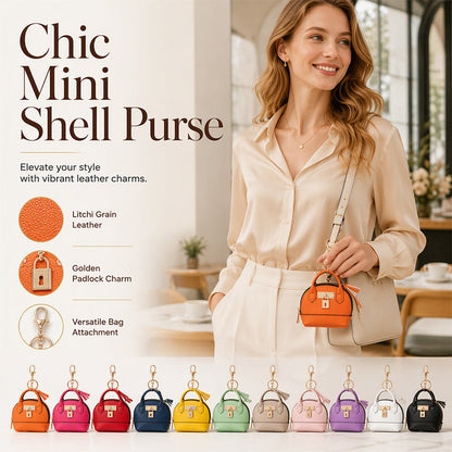 👛Mini Shell Táska Kulcstartó PU Bőr Rúzs Érme Pénztárca